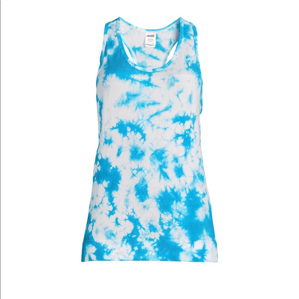AVIA Tank Top Size XL 16-18 Womens Tie Dye Turquoise White Lightweight New
